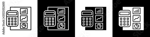 Calculation black and white icon design concept