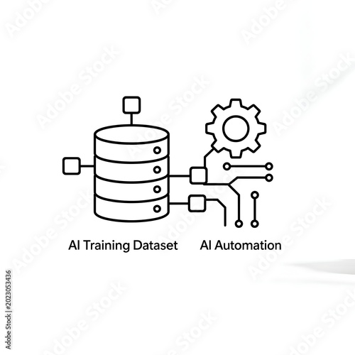 Artificial Intelligence Training Dataset and Automation Concept.