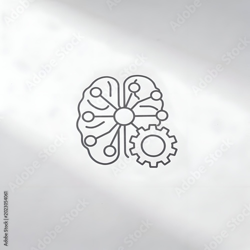 Artificial Intelligence Brain with Gear and Circuit Design.