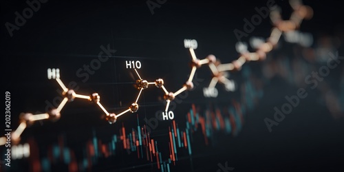advanced chemical structure and market data visualization for scientific research and investment analysis