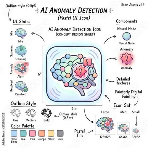 AI Anomaly Detection Concept Illustration with Neural Network and Data Analysis.