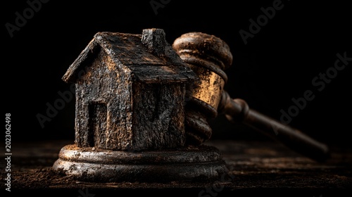 understanding real estate and property law concepts with a wooden house and gavel image