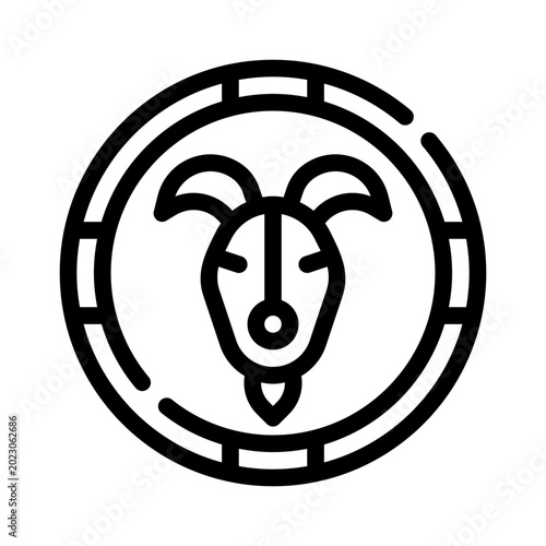 Bild auf Leinwand capricorn line icon