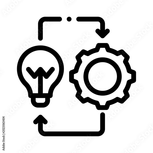 Schilderij op canvas execution line icon