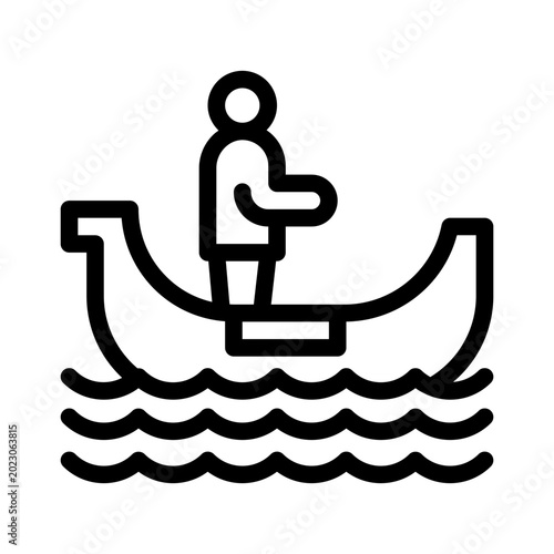 Foto gondolier line icon