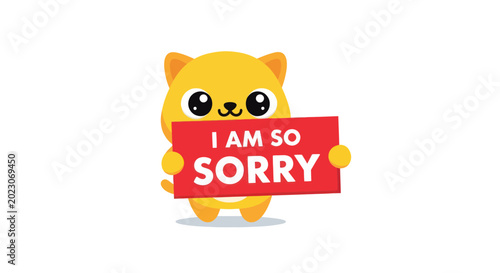 Photos Cute Cat Holding I AM SO SORRY Sign - Apology Expression