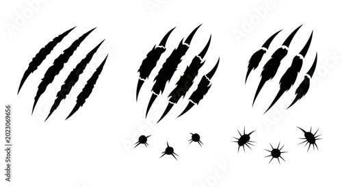 Tableau sur toile Set of Claw Marks and Scratches
