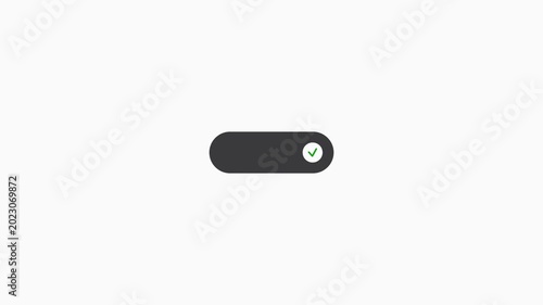 Minimalist Modern Toggle Switch Icon on White Background for User Interface Design