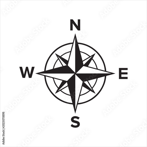 Tableau sur toile Compass rose or windrose, rose of the winds flat icon for apps and websites