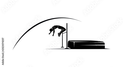 Photography High Jump Athlete Silhouette Jumping Over Bar