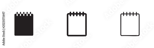 Foto Spiral Notepad Icon - Memo, Note Pad, Office Supply Symbols