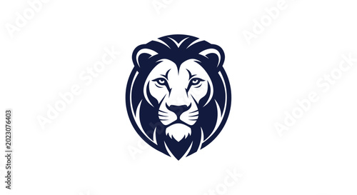 Bilde på lerret Lion Head Logo Design, Majestic Animal Emblem, Bold Icon