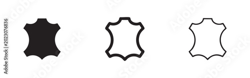 Foto Genuine Leather Material Icon Set Animal Hide Symbol