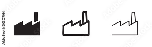 Tableau sur toile Industrial Factory Building Manufacturing Plant Icon Set