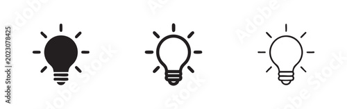 Bilde på lerret Lightbulb idea icon set
