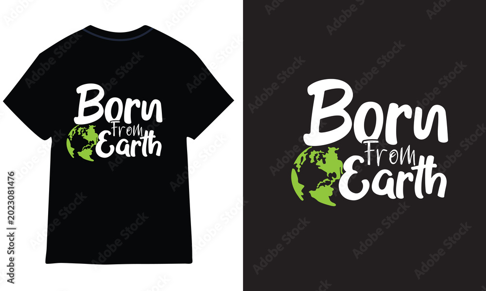 Fototapeta premium unique earth typography t shirt design 