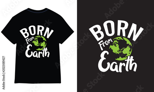unique  earth typography t shirt design 