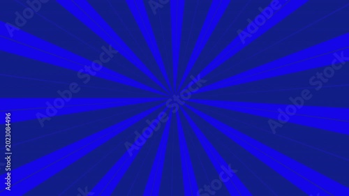 Blue cartoon sunburst rays animation background with retro comic style. 4K video