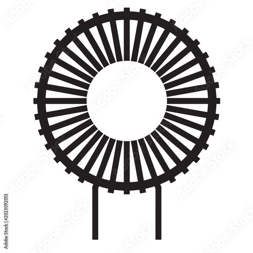 Foto toroidal inductor coil electronic component icon vector