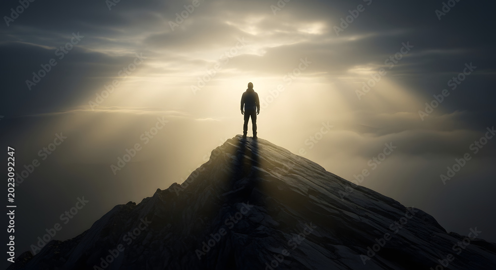 Fototapeta premium Minimal Standing at Peak Alone