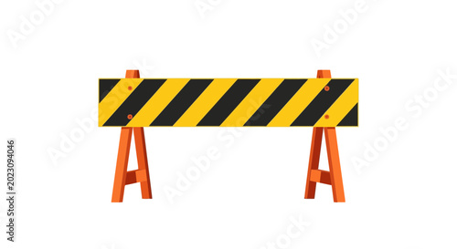 Bild auf Leinwand Road Barrier Construction Sign
