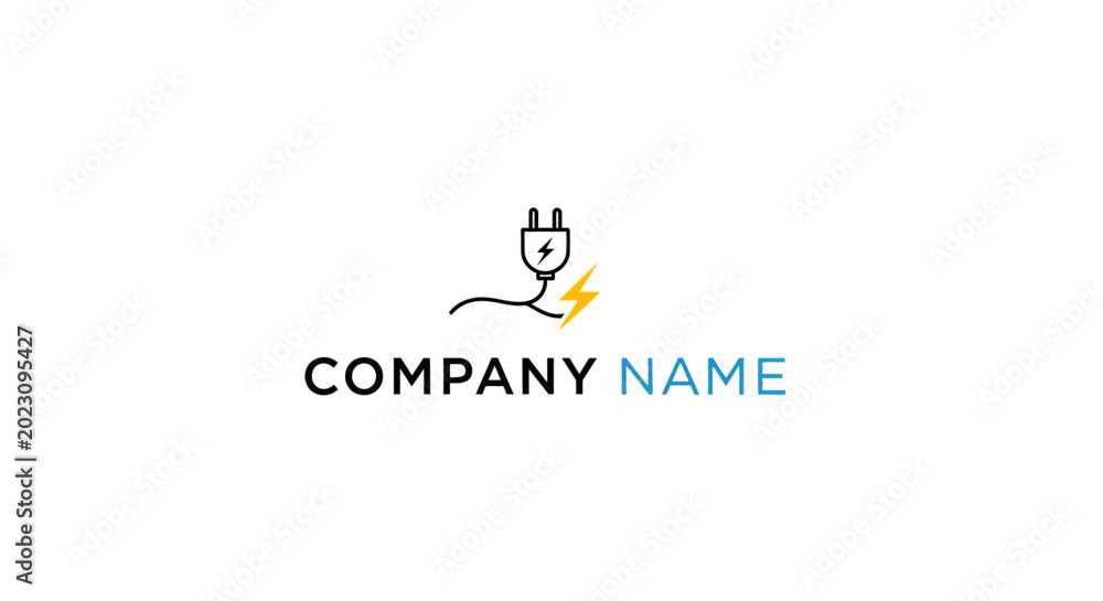 Obraz premium A simple electric plug logo design.