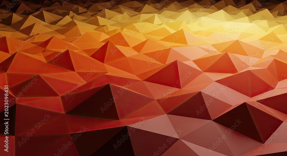 Fototapeta premium Dynamic abstract geometric pattern featuring warm glowing orange and yellow hues Abstract Background Concept Design