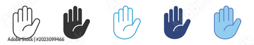 Fotografía Hand Stop Gesture Icon Set , palm warning symbols, no entry gestures, safety hand signs, and caution vector icons