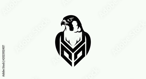 Abstract falcon logo design on white