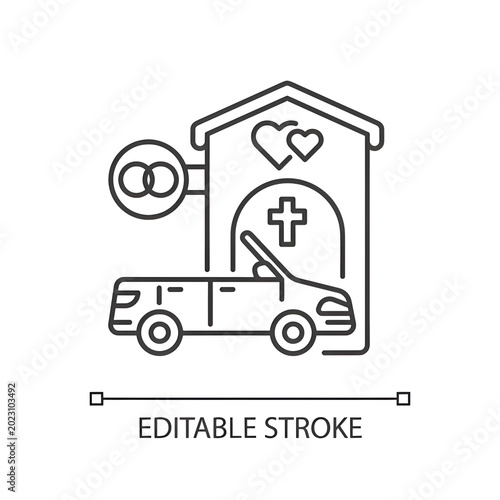 Fotografie Drive through marriage chapel linear icon