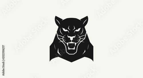 Black panther illustration on white background