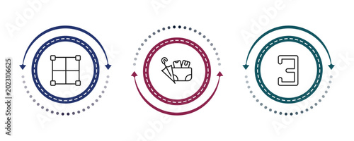 Photography outline signs icons set - borders, lost items, there exists