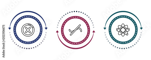 Foto outline signs icons set - traffic, not similar, atom