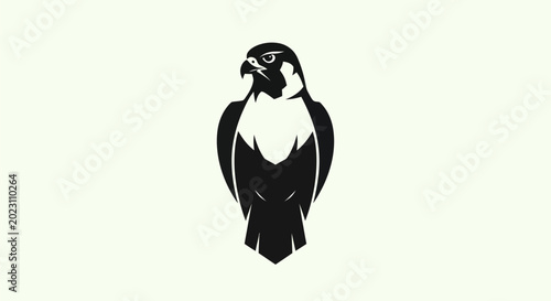 Black and white falcon silhouette illustration