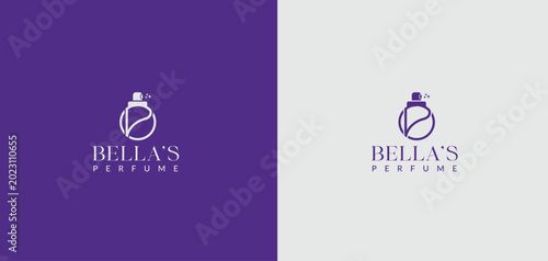 Modern and luxurious perfume brand logo template suitable for fragrance companies, cosmetic brands, beauty products, skincare businesses, and premium perfume shops.