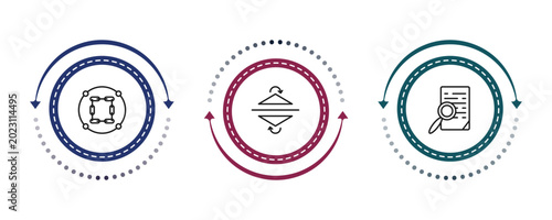 Tableau sur toile outline geometry icons set - constraint, reflection, preview