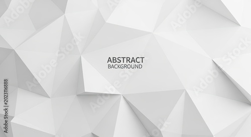 White geometric low poly triangles create a clean multifaceted textured surface Abstract Background Concept Design