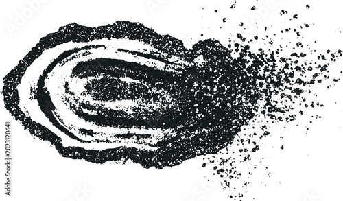 Photos Black ink splash dissolving into particles