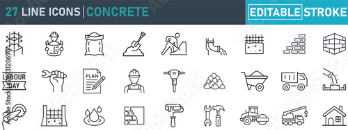 Slika na platnu Concrete Line Icons Set