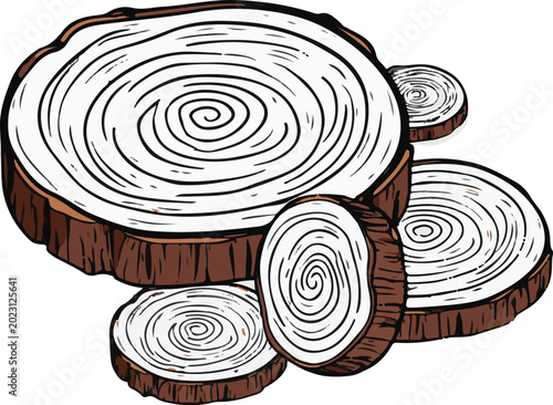 Abstract Spiral Circle Pattern with Mosquito Repellent Coil Design on Wooden Background Vector Illustration for Decorative Wallpaper and Geometric Texture Use