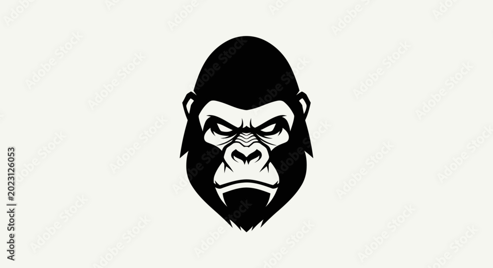 Fototapeta premium Gorilla head silhouette design