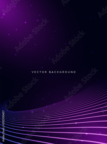 Foto Modern abstract background featuring smooth flowing purple and violet gradient waves lines