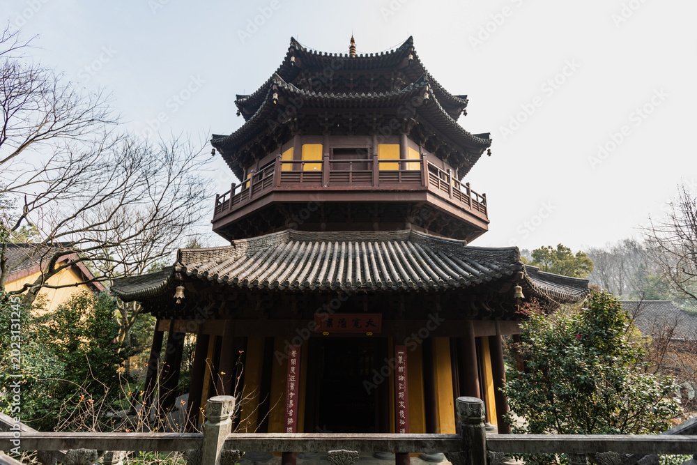 Fototapeta premium Huiyin Temple Traditional Architecture in Hangzhou China