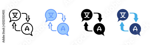 Принти на полотні Translator icon set multiple style collection