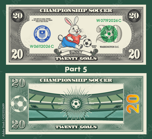 Photos Vector banknote, denomination of 20 goals