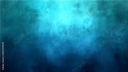 Quadro em tela Abstract underwater ocean waves watercolor background, artistic textures and gradient blue sea