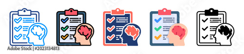 Fotografie Personality Test Icon Sheet Multiple Style Collection