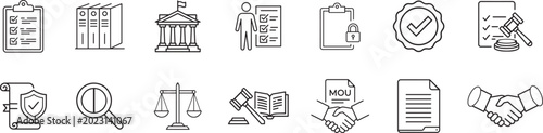 Fotografija Legal and compliance icon set