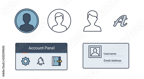 Photos User account panel and profile icons.