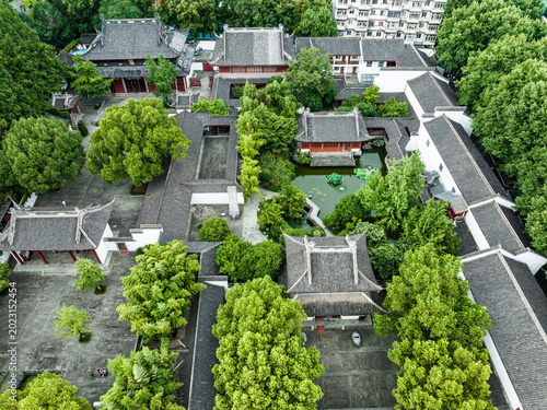Принти на полотні Aerial View of Hangzhou Confucius Temple in Zhejiang China